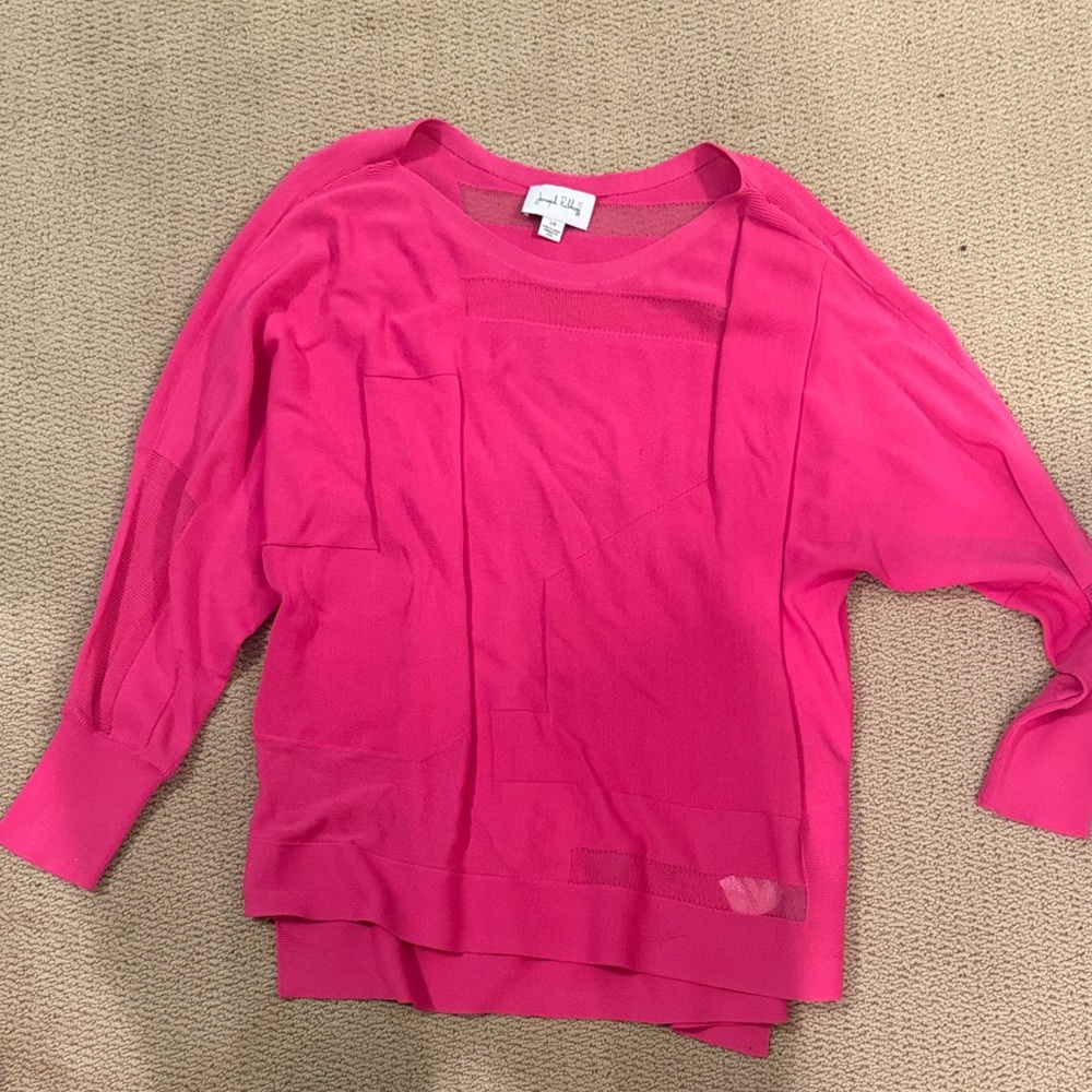 Joseph Ribkoff Vibrant Pink Crew Neck Sweater size Large